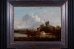 Hollandse School (XVIII–XIX) - Landschap met Koeien en Molen