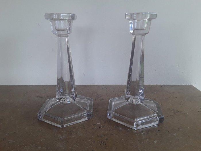 Kandelaar (4) - Tin, Kristal - Engelse Art Deco Candels, Antiek en Kunst, Curiosa en Brocante