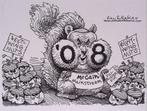 Pentekening Amerika - McCain hoofdstroom (lijst optie), Antiek en Kunst, Verzenden