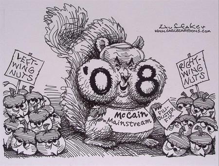 Pentekening Amerika - McCain hoofdstroom (lijst optie), Antiek en Kunst, Kunst | Tekeningen en Fotografie, Verzenden