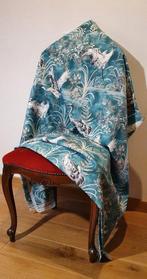 Oosters Art Deco-stof met reigers - petrolgroen - Textiel -, Antiek en Kunst