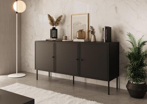 Meubella Dressoir 150 cm zwart | Opbergkast modern, Huis en Inrichting, Kasten | Dressoirs, 25 tot 50 cm, Nieuw, 150 tot 200 cm