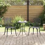 vidaXL Tuinstoel 2 pcs Zwart 53 x 51 x 88,5cm Aluminium, Tuin en Terras, Verzenden, Nieuw