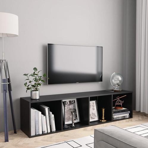 vidaXL Boekenkast/tv-meubel 143x30x36 cm zwart, Huis en Inrichting, Kasten | Wandmeubels, Nieuw, Verzenden