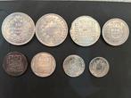 Duitsland, Frankrijk, Italië, Zwitserland. Lot de 8 monnaies, Timbres & Monnaies