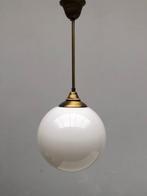 Plafondlamp - Glas, Messing, Antiek en Kunst, Curiosa en Brocante