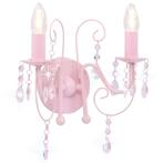 vidaXL Wandlamp met kralen 2 x E14 roze, Huis en Inrichting, Lampen | Overige, Verzenden, Nieuw