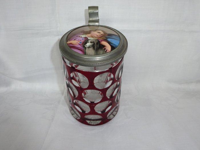 Chope de bière - Verre - Biedermeier & Ranftbecher, Antiek en Kunst, Antiek | Glaswerk en Kristal