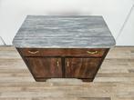 Kabinet - Credenza Art Deco in mahoniefineer met marmeren