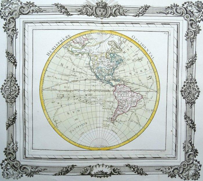 World map - Westelijk Halfrond, Oostelijk Halfrond; L. C., Boeken, Atlassen en Landkaarten