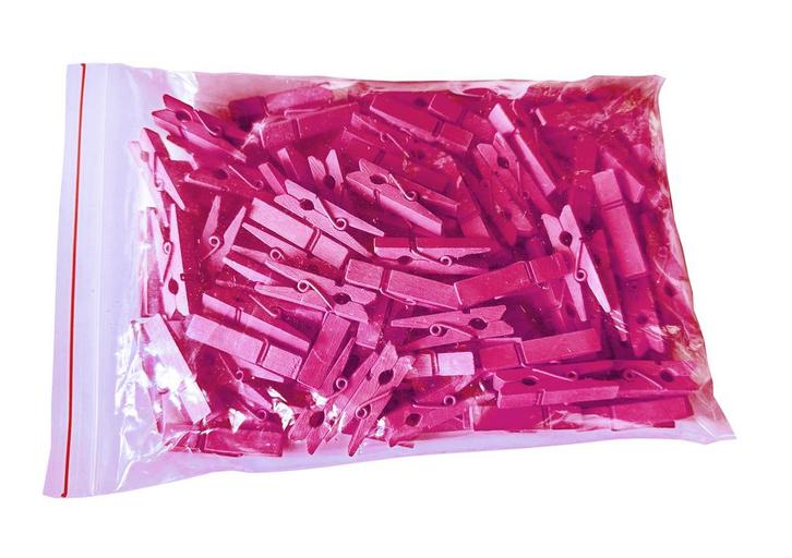 Set van 100 kleine wasknijpers van hout (35 mm, paars), Doe-het-zelf en Bouw, Gereedschap | Overige machines, Nieuw, Verzenden