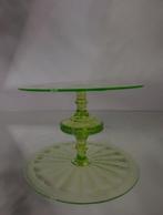 Taartschaal - uraniumglas - Uranium Art Deco 1920