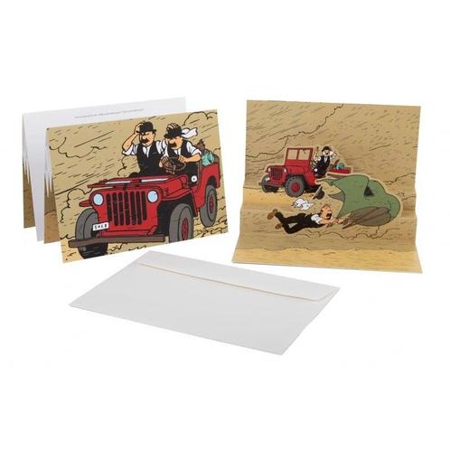Kuifje De Rode Jeep Pop Up Kaart, Verzamelen, Stripfiguren, Ophalen of Verzenden