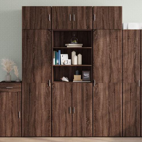 vidaXL Opbergkast 70x42,5x225 cm bewerkt hout bruin, Huis en Inrichting, Kasten | Dressoirs, Nieuw, Verzenden