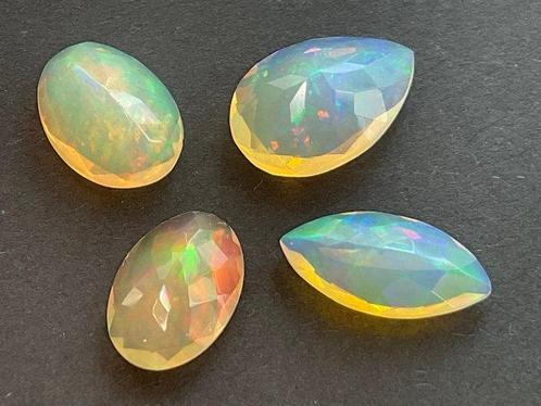 4 pcs Geel, Oranje Opaal - 4.64 ct - Antwerp Laboratory for, Handtassen en Accessoires, Edelstenen