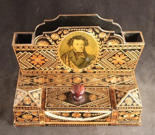 Russische - Bureauset - Hout, Stro, Antiek en Kunst, Antiek | Overige Antiek