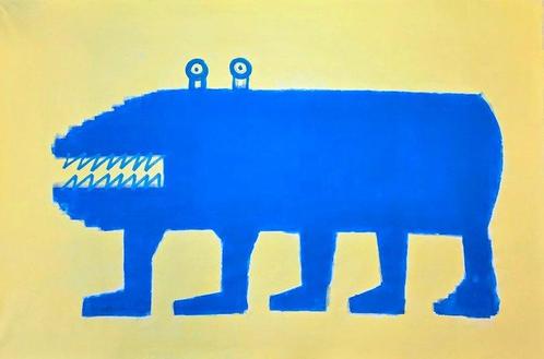 Hamelink - Blauw Beest, Antiek en Kunst, Kunst | Schilderijen | Modern