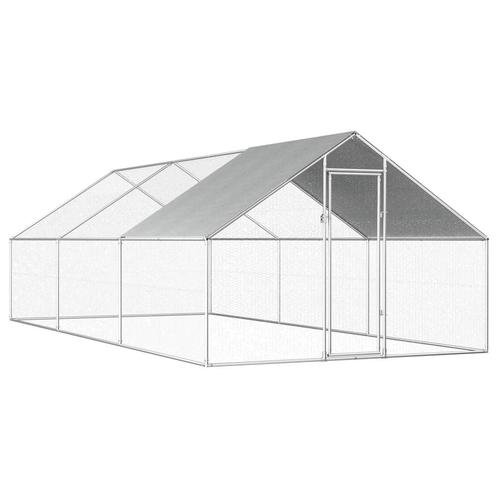 vidaXL Kippenhok 2,75x6x1,92 m gegalvaniseerd staal, Animaux & Accessoires, Rongeurs & Lapins | Cages & Clapiers, Envoi