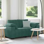 vidaXL Loveseat Sofa Donkergroen 120 cm Fluweel, Huis en Inrichting, Zetels | Zetels, Verzenden, Nieuw