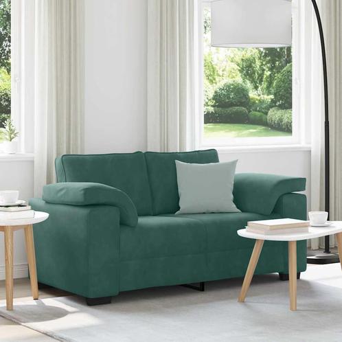 vidaXL Loveseat Sofa Donkergroen 120 cm Fluweel, Huis en Inrichting, Zetels | Zetels, Nieuw, Verzenden