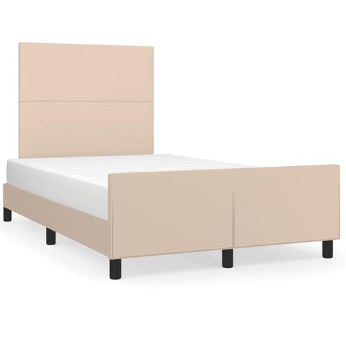 vidaXL Cadre de lit avec tête de lit cappuccino 120x190, Maison & Meubles, Chambre à coucher | Lits, Neuf, Envoi
