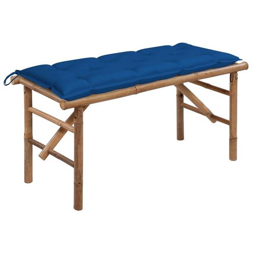 vidaXL Tuinbank inklapbaar met kussen 118 cm bamboe, Tuin en Terras, Tuinsets en Loungesets, Nieuw, Verzenden