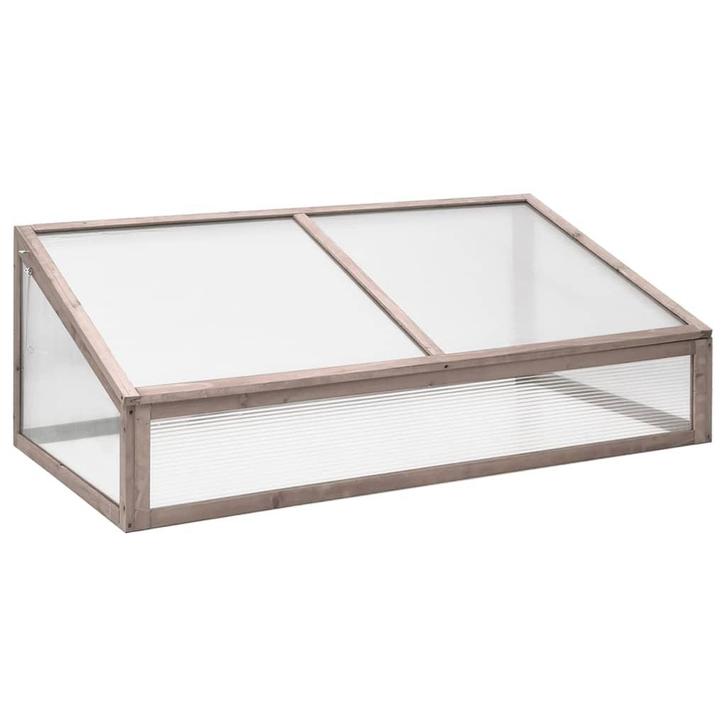 vidaXL Broeikas 110x58,5x39 cm vurenhout grijs, Tuin en Terras, Kassen, Nieuw, Verzenden