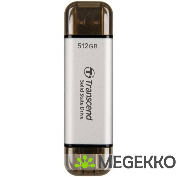 Transcend TS512GESD310S  512GB USB-C/USB-A, Computers en Software, Harde schijven, Nieuw, Verzenden