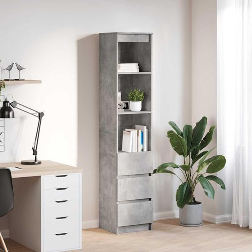 vidaXL Highboard 37,5x35x180 cm spaanplaat betongrijs, Huis en Inrichting, Kasten | Dressoirs, Nieuw, Verzenden