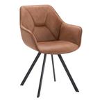 Stoelen | BELI | Leer/Metaal | Camel | Zwarte Poten |, Verzenden, Nieuw in verpakking