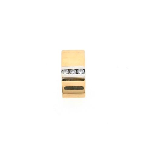 Gouden minimalistische hanger met diamant | 0,10 ct., Handtassen en Accessoires, Bedels, Gebruikt, Overige merken, Goud, Ophalen of Verzenden