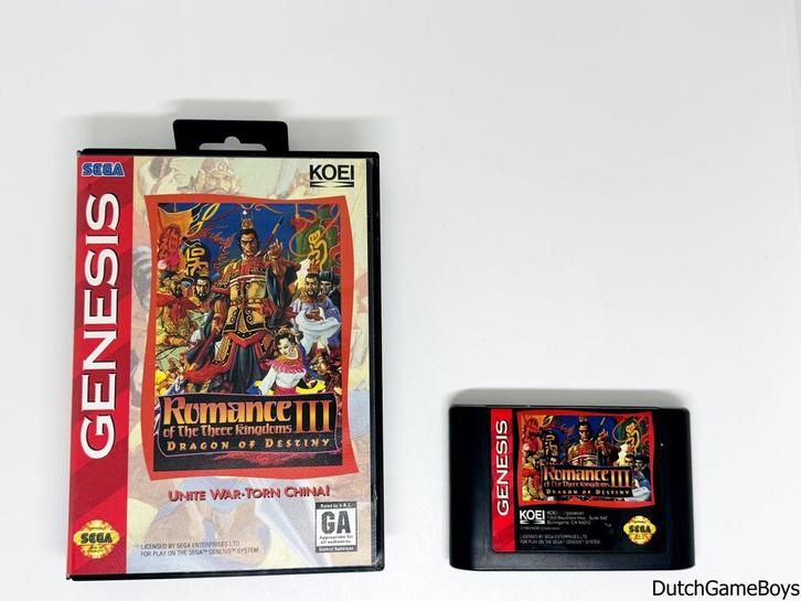 Sega Genesis - Romance Of The Three Kingdoms III - Dragon Of, Games en Spelcomputers, Spelcomputers | Sega, Gebruikt, Verzenden