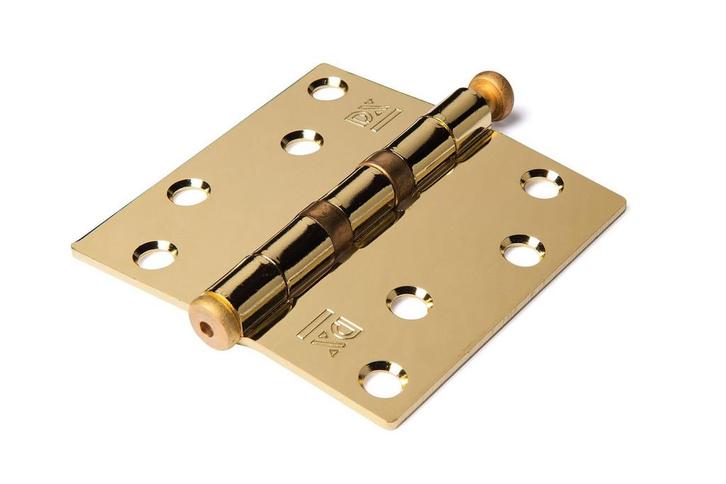 Kogellagerscharnier 89x89mm rechte hoeken RVS vermessingd..., Doe-het-zelf en Bouw, Hang- en Sluitwerk, Scharnier, Nieuw, Ophalen of Verzenden