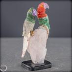 Natuurlijke edelsteen-sculptuur Papageienpaar op