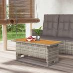 vidaXL Tuintafel 100x50x43/63 cm acaciahout en poly rattan, Tuin en Terras, Tuintafels, Verzenden, Nieuw
