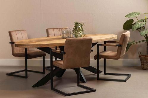 Mangohouten Eettafel Ovaal Oscar 210x100 cm (6cm), Huis en Inrichting, Tafels | Eettafels, Nieuw, Verzenden