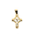18 Krt. Tricolor gouden hanger van een kruis (religieus), Overige merken, Goud, Gebruikt, Ophalen of Verzenden