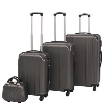 vidaXL Harde rolkoffer set antraciet 4-dlg, Handtassen en Accessoires, Verzenden, Nieuw