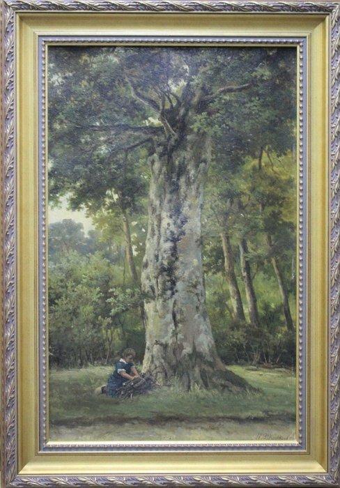Barend Hendrik Koekkoek (1849-1909) - Boslandschap met, Antiek en Kunst, Kunst | Schilderijen | Klassiek