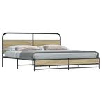 vidaXL Bedframe zonder matras metaal sonoma eikenkleur, Huis en Inrichting, Verzenden, Nieuw