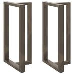 vidaXL Bartafelpoten 2 st T-vormig 60x35x(100-101) cm staal, Huis en Inrichting, Tafelonderdelen, Verzenden, Nieuw