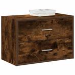 vidaXL Kast met 2 lades 60x31x40 cm bewerkt hout gerookt, Huis en Inrichting, Kasten | Overige, Verzenden, Nieuw