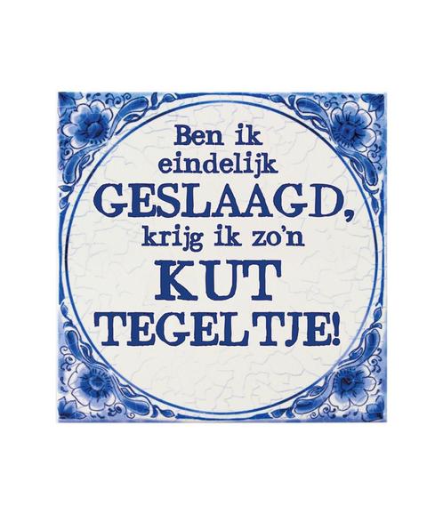Delfts Blauw Tegel Geslaagd Kut 14,5cm, Huis en Inrichting, Woonaccessoires | Schilderijen, Tekeningen en Foto's, Nieuw, Verzenden