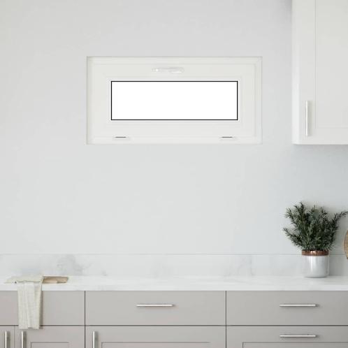 vidaXL Kelderraam RISOR 80x40 cm Kantelbaar 3 Glas wit, Doe-het-zelf en Bouw, Raamkozijnen en Schuifdeuren, Nieuw, Verzenden