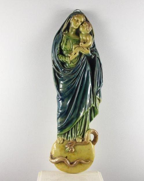 Statue, Maria met Kind - 49 cm - Faïence, Antiek en Kunst, Kunst | Designobjecten