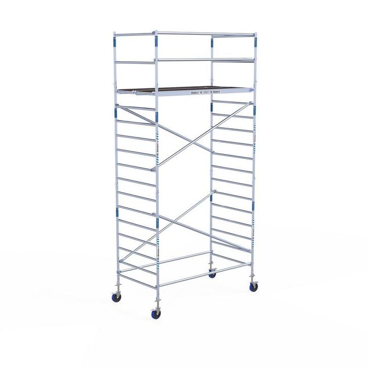 Budget rolsteiger Alumexx 135x250 6,2m werkhoogte, Doe-het-zelf en Bouw, Steigers, Rolsteiger of Kamersteiger, Nieuw, 5 meter of hoger