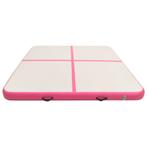 Gymnastiekmat met pomp opblaasbaar 200x200x20 cm PVC roze, Verzenden