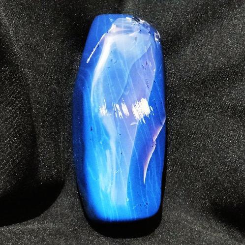 Pièce dambre bleu foncé, Translucide, entièrement poli -, Verzamelen, Mineralen en Fossielen