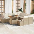vidaXL 9-delige tuinset met kussens in beige, Tuin en Terras, Verzenden, Nieuw