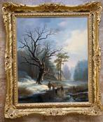 Cornelis Kimmel (1804-1877) - Dutch Winter Landscape with, Antiek en Kunst